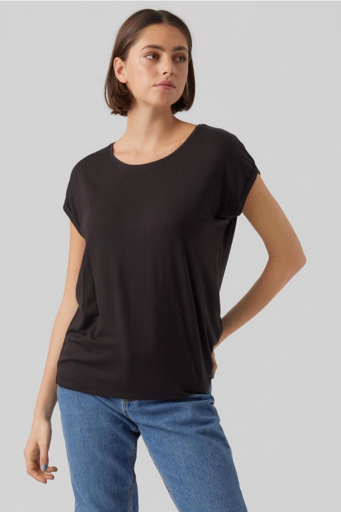 VMAVA PLAIN SS TOP GAJRS NOOS 10284468 BLACK